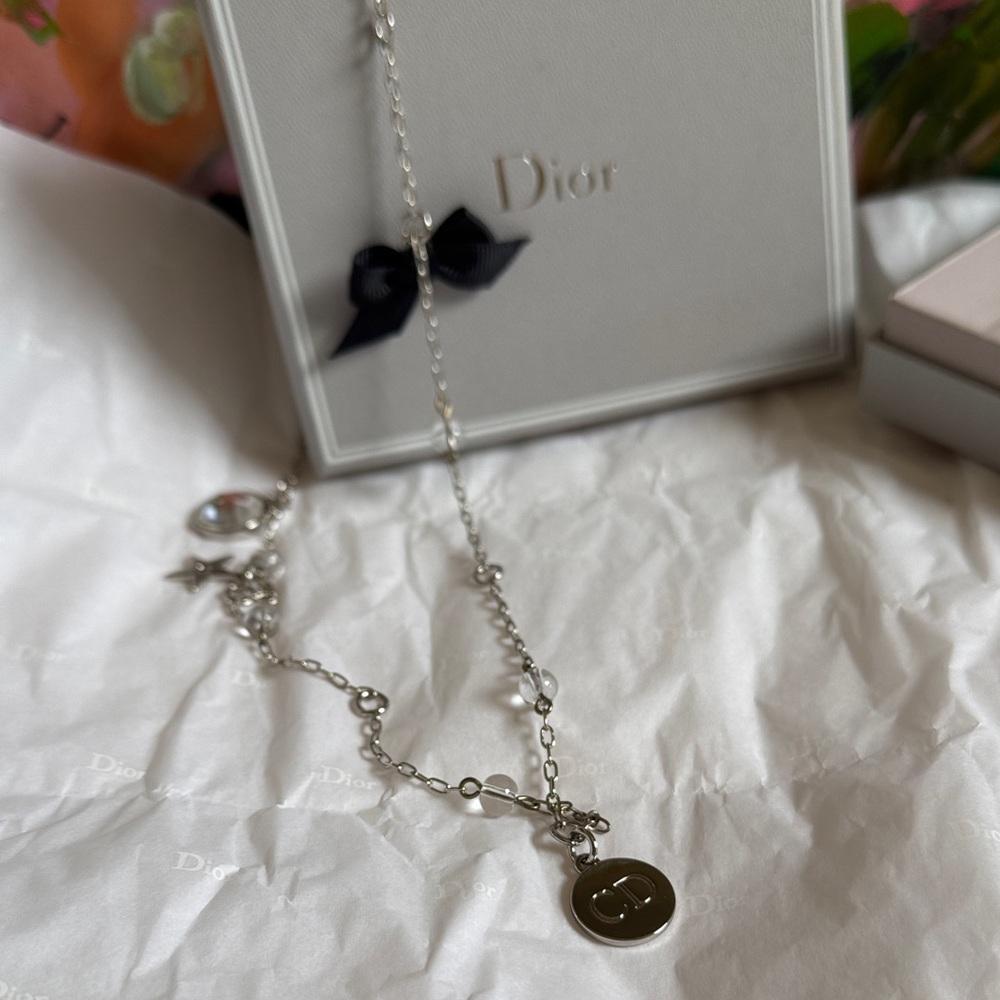 Dior Silver Bracelet with Pearl and Black Bow - Picture 2 of 3